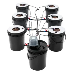 Discount Hydroponisk dyrkningssystem - sæt - 7 dele - 20 l spande - jordfri dyrkning - med luftpumpe - sort Kit Til Plante- & Urtedyrkning
