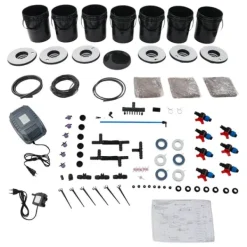 Discount Hydroponisk dyrkningssystem - sæt - 7 dele - 20 l spande - jordfri dyrkning - med luftpumpe - sort Kit Til Plante- & Urtedyrkning