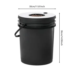 Discount Hydroponisk dyrkningssystem - sæt - 7 dele - 20 l spande - jordfri dyrkning - med luftpumpe - sort Kit Til Plante- & Urtedyrkning