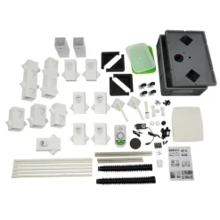 Plantestativer^Hydroponisk dyrkningstårn - Vertikalt havesæt - 56 huller - 220 V EU-stik - Inde/Ude - 4 hjul - PP-materiale - Hvid