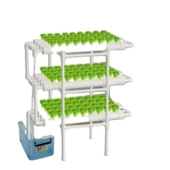 Hydroponisk grøntsagsdyrkningskit, 3 lag, 108 plantepladser, PVC-materiale, jordløs system, kompakt design Kit Til Plante- & Urtedyrkning