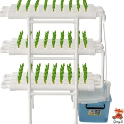Hydroponisk grøntsagsdyrkningskit, 3 lag, 108 plantepladser, PVC-materiale, jordløs system, kompakt design Kit Til Plante- & Urtedyrkning