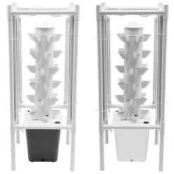 Sale Hydroponisk havesystem - Vertikalt dyrkningstårn - 30 Plantehuller - 6 Lag - 4 Vækstlamper - 10 L Vandtank - Størrelse 39×39×97 cm - Hvid Kit Til Plante- & Urtedyrkning