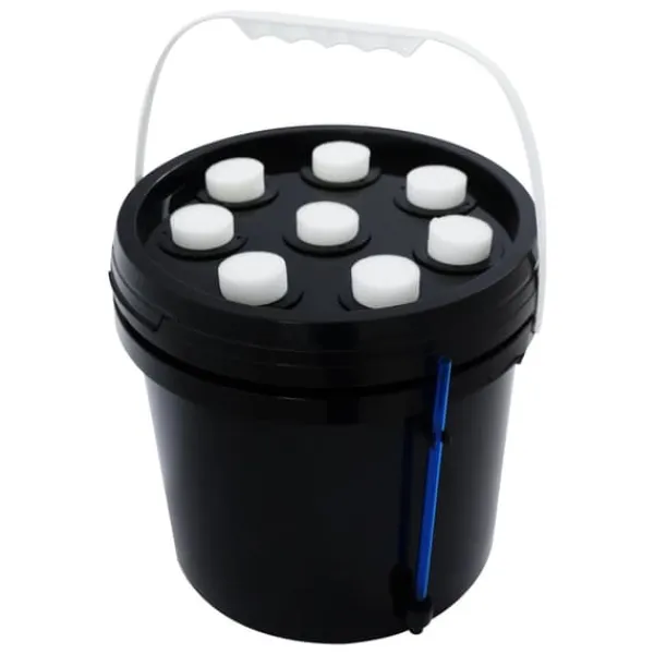 Kit Til Plante- & Urtedyrkning^Hydroponisk kloningsmaskine - Aeroponisk formeringsboks - 8 huller - 5 l - Tågeteknologi - Rund - PP/PVC - Sort