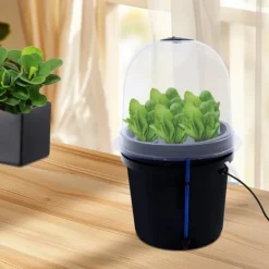 Kit Til Plante- & Urtedyrkning^Hydroponisk kloningsmaskine - Aeroponisk formeringsboks - 8 huller - 5 l - Tågeteknologi - Rund - PP/PVC - Sort