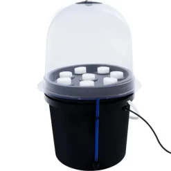 Kit Til Plante- & Urtedyrkning^Hydroponisk kloningsmaskine - Aeroponisk formeringsboks - 8 huller - 5 l - Tågeteknologi - Rund - PP/PVC - Sort