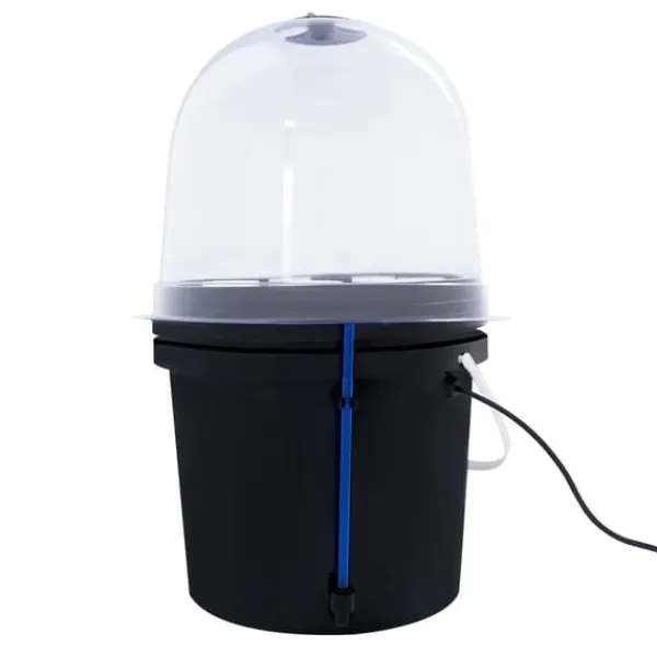 Kit Til Plante- & Urtedyrkning^Hydroponisk kloningsmaskine - Aeroponisk formeringsboks - 8 huller - 5 l - Tågeteknologi - Rund - PP/PVC - Sort
