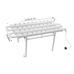 Outlet Hydroponisk Plantesystem, 3-lags Design, 108 Plantepladser,Hvid Kit Til Plante- & Urtedyrkning