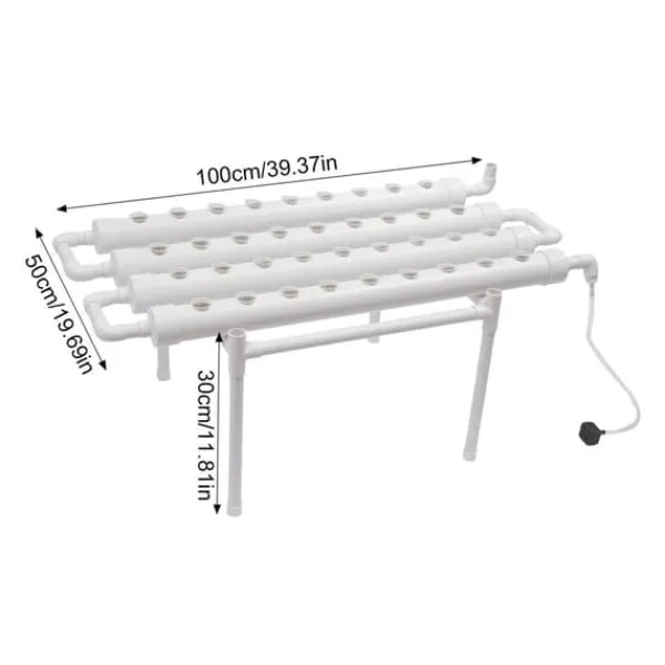 Outlet Hydroponisk Plantesystem, 3-lags Design, 108 Plantepladser,Hvid Kit Til Plante- & Urtedyrkning