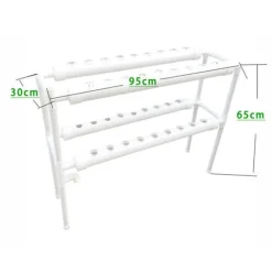 Kit Til Plante- & Urtedyrkning^Hydroponisk Plantevækstsæt, 2-niveau System, 36 Plantningshuller, DC 12V Vandpumpe, Dimensioner 95x30x65 cm, Belastningskapacitet 15 kg