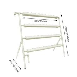 Plantestativer^Hydroponisk system - Vertikalt plantetårn - 4 niveauer - 36 plantehuller - Indendørs/udendørs - Hvid