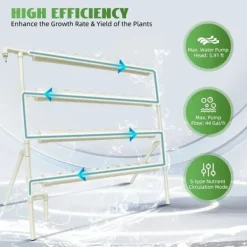 Plantestativer^Hydroponisk system - Vertikalt plantetårn - 4 niveauer - 36 plantehuller - Indendørs/udendørs - Hvid