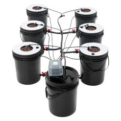Kit Til Plante- & Urtedyrkning^Hydroponisk System Kit, 7 Spande, Dyb Vandskultur,Sort