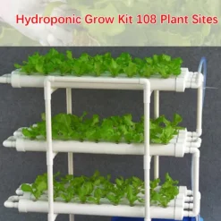 Kit Til Plante- & Urtedyrkning^Hydroponisk System Vækstsæt, 3-Lags Design, 108 Plantepladser, Inkluderer Vandpumpe