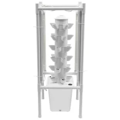 Kit Til Plante- & Urtedyrkning^Hydroponisk tårnhave - Indendørs dyrkningssystem - 6 niveauer - 30 plantehuller - 4 LED vækstlys - Selvvandende - Smart - Hvid