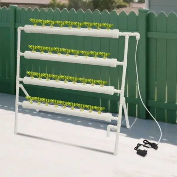 Kit Til Plante- & Urtedyrkning^Hydroponisk Vækstsysteem, 4 Lag, 36 Pods, 44 Gal/h Pumpekapacitet, 5.91 ft Maksimal Pumpeløft, 16.53 lbs Vægtkapacitet