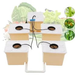 Hot Hydroponisk Vækstsysteem, Fem-tray opsætning, 4W Nedsænkelig Pumpe, DWC System, Flow Rate 79,25 Galloner/Time, Højkvalitets PP Plast Kit Til Plante- & Urtedyrkning