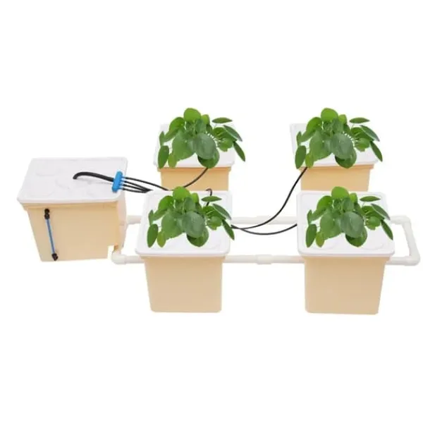 Hot Hydroponisk Vækstsysteem, Fem-tray opsætning, 4W Nedsænkelig Pumpe, DWC System, Flow Rate 79,25 Galloner/Time, Højkvalitets PP Plast Kit Til Plante- & Urtedyrkning