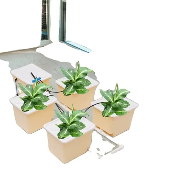 Kit Til Plante- & Urtedyrkning^Hydroponisk vækstsysten, 4 plantebeholdere, effektiv DWC-system, højkapacitets vandpumpe