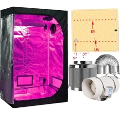 Online Hydroponisk Vækstsysten, Fuldspektret LED-lys, Komplet Væksttelt Kits,150x150x200cm kit, Pakke C-a Kit Til Plante- & Urtedyrkning