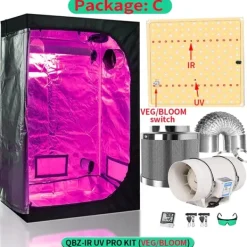 Online Hydroponisk Vækstsysten, Fuldspektret LED-lys, Komplet Væksttelt Kits,150x150x200cm kit, Pakke C-a Kit Til Plante- & Urtedyrkning