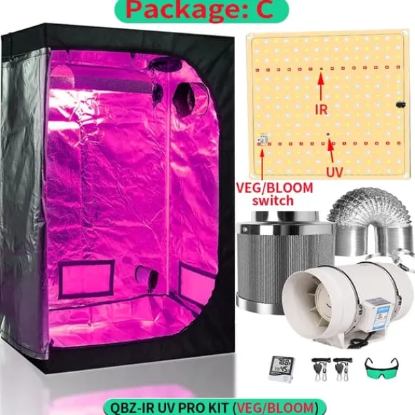 Online Hydroponisk Vækstsysten, Fuldspektret LED-lys, Komplet Væksttelt Kits,150x150x200cm kit, Pakke C-a Kit Til Plante- & Urtedyrkning