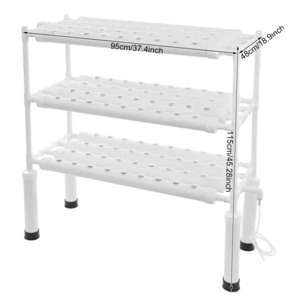 Kit Til Plante- & Urtedyrkning^Hydroponisk Vækstsysten, Vertikal Plantekasse, Automatisk Timer,HVID
