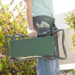 Støtte Med Hjul, Sæder & Knæbeskyttelse Til Havepleje^3-i-1 Folding Garden Seat med taske til Værktøj Situl InnovaGoods