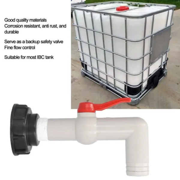 New IBC Tank Hane Adapter Vandslange Tilslutning Havetilbehør 90° 32mm Hane VVS Værktøj Vanding