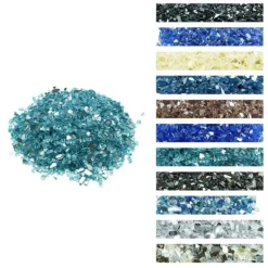 Sale Ildglas 1/2-tommer, 10 LBS pejsglassten til bålplads, Aqua Blå Farve Tilbehør Til Brændeovne & Pejse