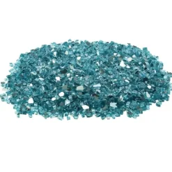 Sale Ildglas 1/2-tommer, 10 LBS pejsglassten til bålplads, Aqua Blå Farve Tilbehør Til Brændeovne & Pejse