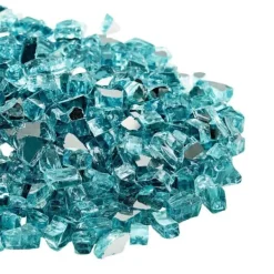 Sale Ildglas 1/2-tommer, 10 LBS pejsglassten til bålplads, Aqua Blå Farve Tilbehør Til Brændeovne & Pejse