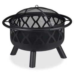 Pejse^Ildskål med grill og gnistbeskytter, 58x75 cm, sort