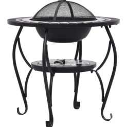 Pejse^Ildsteder - Living bålfad mosaik 68 cm keramik sort og hvid