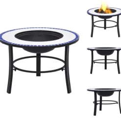 Best Ildsteder - Living bålfad mosaik 68 cm keramik blå og hvid Pejse