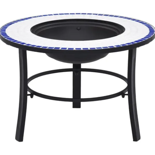 Best Ildsteder - Living bålfad mosaik 68 cm keramik blå og hvid Pejse