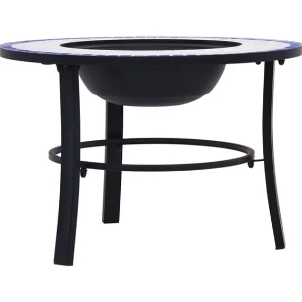 Best Ildsteder - Living bålfad mosaik 68 cm keramik blå og hvid Pejse