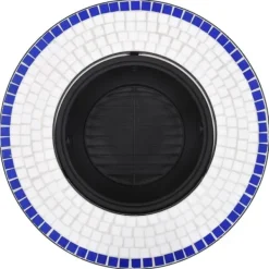 Best Ildsteder - Living bålfad mosaik 68 cm keramik blå og hvid Pejse