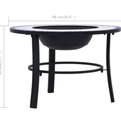 Best Ildsteder - Living bålfad mosaik 68 cm keramik blå og hvid Pejse