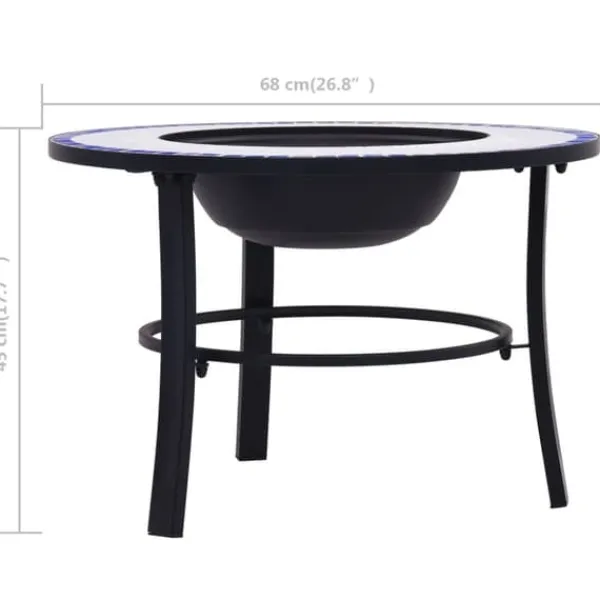 Best Ildsteder - Living bålfad mosaik 68 cm keramik blå og hvid Pejse