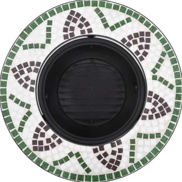 Sale Ildsteder - Living bålfad mosaik 68 cm keramik grøn Pejse