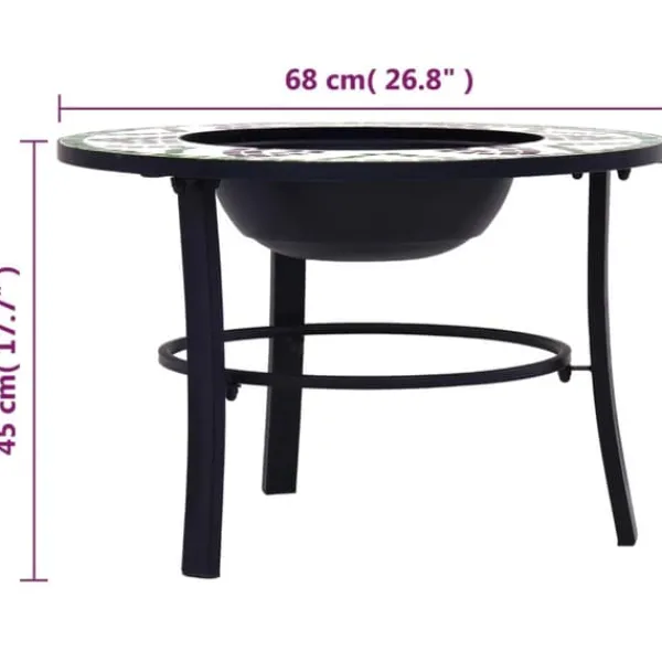 Sale Ildsteder - Living bålfad mosaik 68 cm keramik grøn Pejse