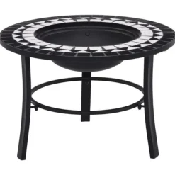 Sale Ildsteder - Living bålfad mosaik 68 cm keramik sort og hvid Pejse