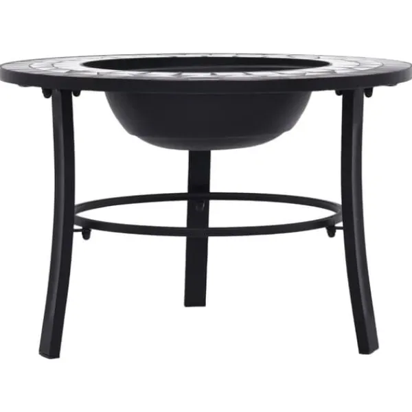 Sale Ildsteder - Living bålfad mosaik 68 cm keramik sort og hvid Pejse