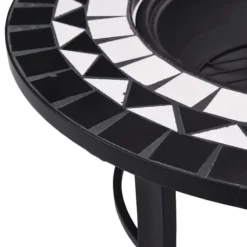 Sale Ildsteder - Living bålfad mosaik 68 cm keramik sort og hvid Pejse