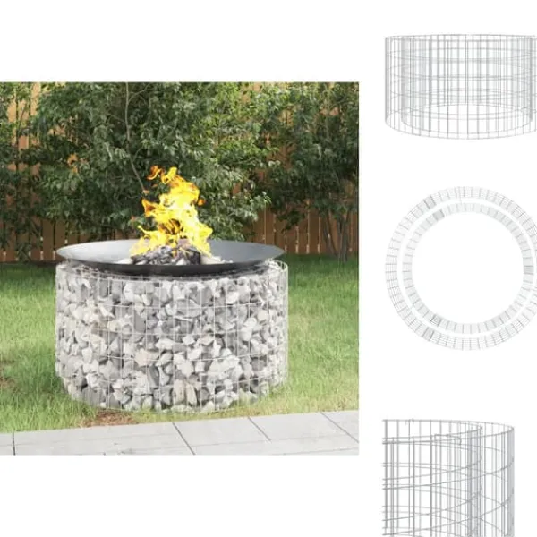 Pejse^Ildsteder - Living gabion-bålkurv Ø 100 cm galvaniseret jern