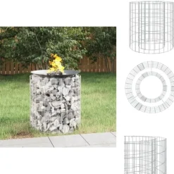 Pejse^Ildsteder - Living gabion-bålkurv Ø 50 cm galvaniseret jern
