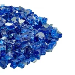 Online Ildstedsglas, Reflekterende Knust Glas 12,7 mm, Koboltblå, Hærdet Glas Tilbehør Til Brændeovne & Pejse