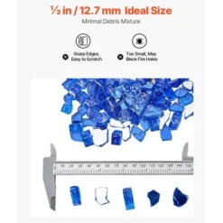 Online Ildstedsglas, Reflekterende Knust Glas 12,7 mm, Koboltblå, Hærdet Glas Tilbehør Til Brændeovne & Pejse