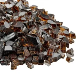 Tilbehør Til Brændeovne & Pejse^Ildstedsglas, Reflekterende Knust Hærdet Glas 12,7 mm, Kobber, Højtemperaturbestandig